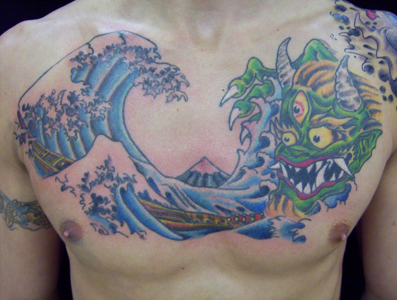 Looking for unique Color tattoos Tattoos?  Tsunami